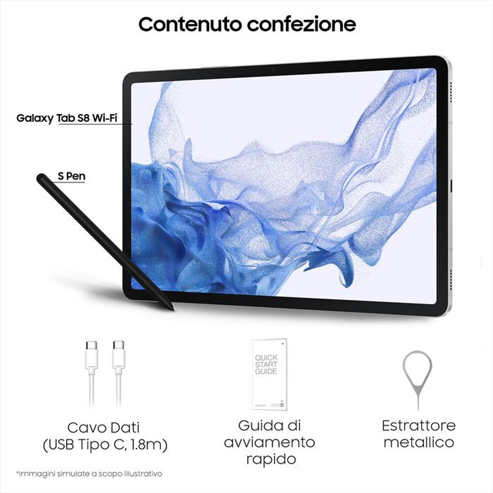 "SAMSUNG - Galaxy Tab S8 WiFi (8GB/128GB)-Silver"