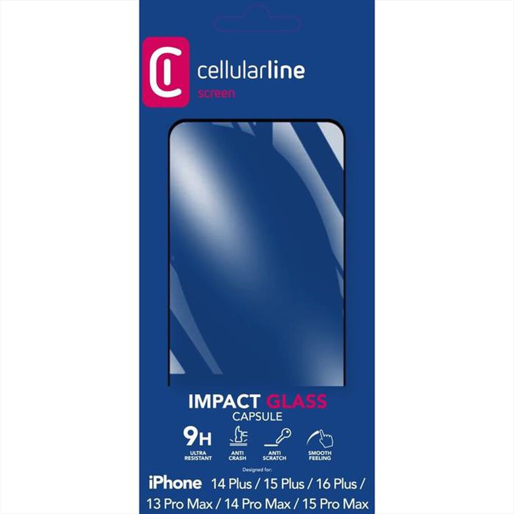 Immagine del prodotto CELLULARLINE - Pellicola protettiva IMPACT GLASS CAPSULE - IPHONE-Trasparente