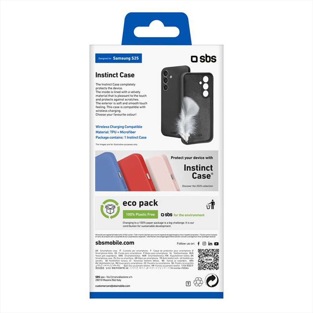 "SBS - Cover Instinct TEINSTSAS25K per Samsung S25-Nero"