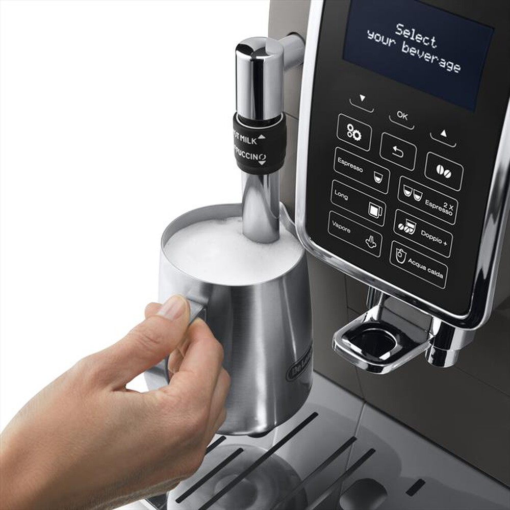 "DE LONGHI - Macchina da caffè Dinamica Aroma Bar ECAM359.37.TB-TITANIO E NERO"
