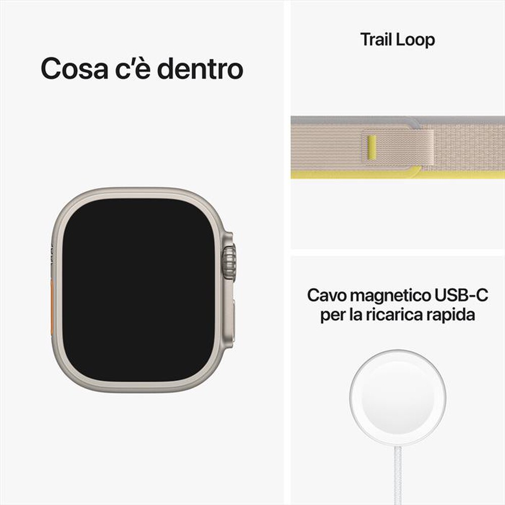 "APPLE - Watch Ultra GPS + Cellular 49mm M/L-Trail Loop Giallo/Beige"