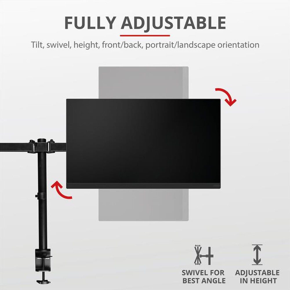 "TRUST - GXT1120 MARA DUAL MONITOR ARM-Black"