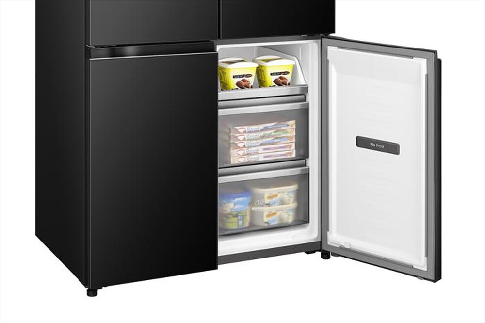 "HISENSE - Frigorifero 4 porte RQ768N4GBE Classe E 591 lt-Black Glass"
