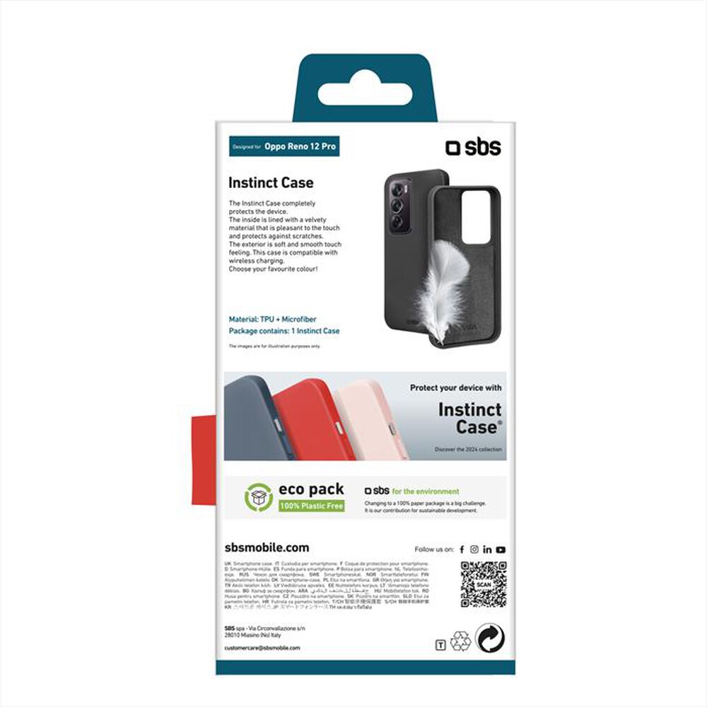"SBS - Cover Instinct TEINSTOPR12PK per Oppo Reno 12 Pro-Nero"
