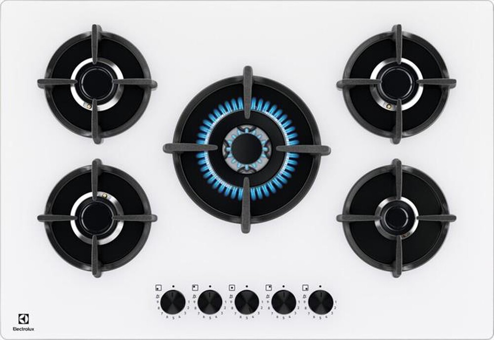 ELECTROLUX - Piano cottura gas EGG75372W 5 fuochi 74cm-Bianco