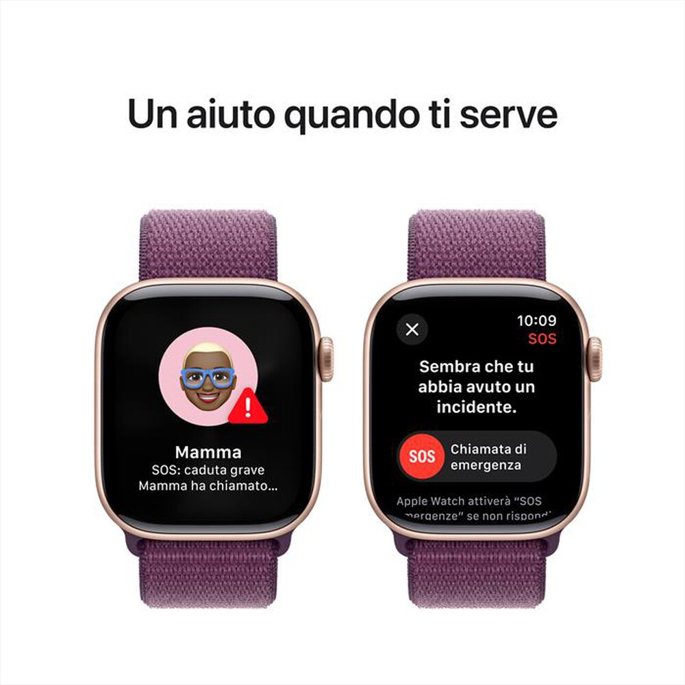 "APPLE - Watch Series 10 GPS 42mm Alluminio-Oro Rosa - Sport Loop Prugna"