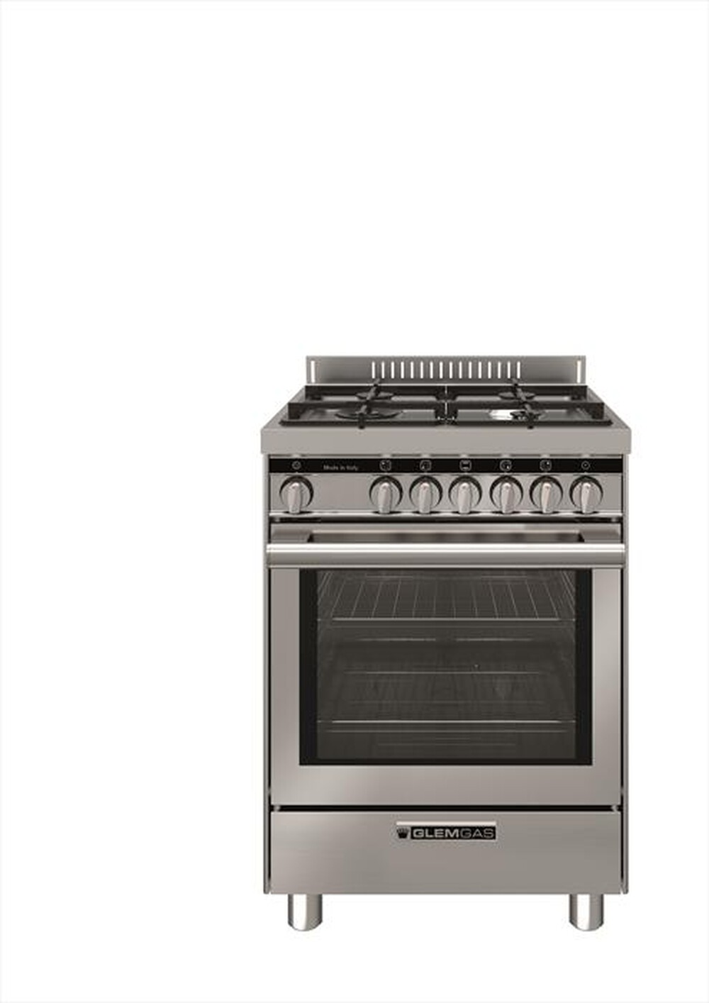 "GLEM GAS - Cucina a gas ST664VI Classe A-INOX"