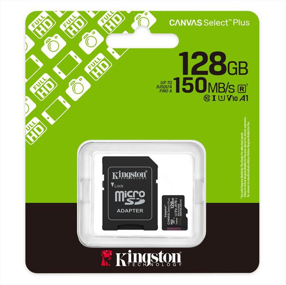 Immagine del prodotto KINGSTON - Memoria microSD Canvas Select Plus SDCS3/128GB-Nero