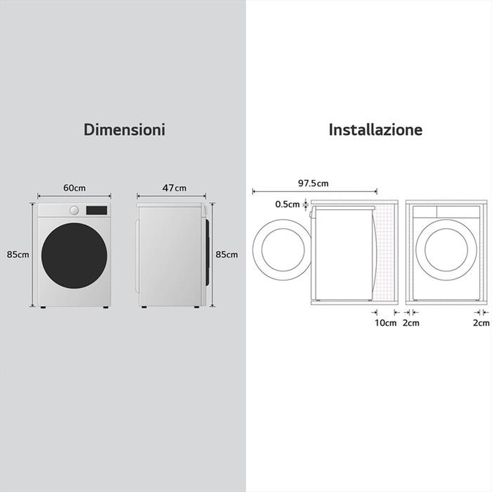 Immagine del prodotto LG - Lavatrice Slim F4NA10S7NWK 7KG Classe A-White
