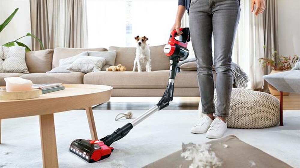 "BOSCH - Aspirapolvere ricaricabile BCS711PET-Nero, Rosso"