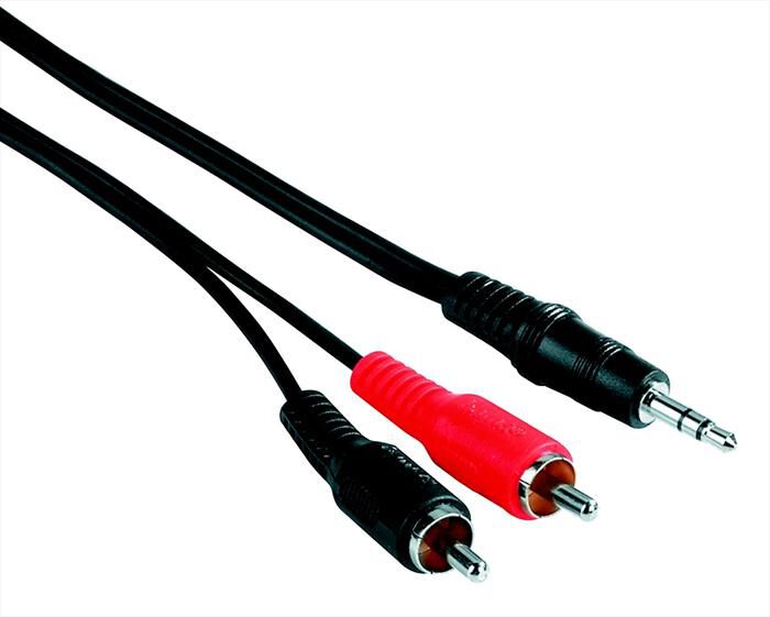 HAMA - 7122297 - CAVO 2 RCA M/JACK 3.5 M, 5 M, 1S - NERO/ROSSO | Euronics