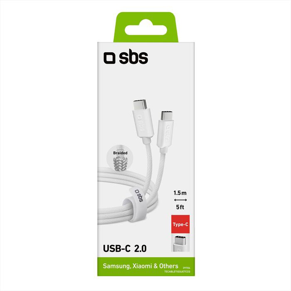 "SBS - Cavo in tessuto type-C a Type-C TECABLETISSUETCCG-Grigio"