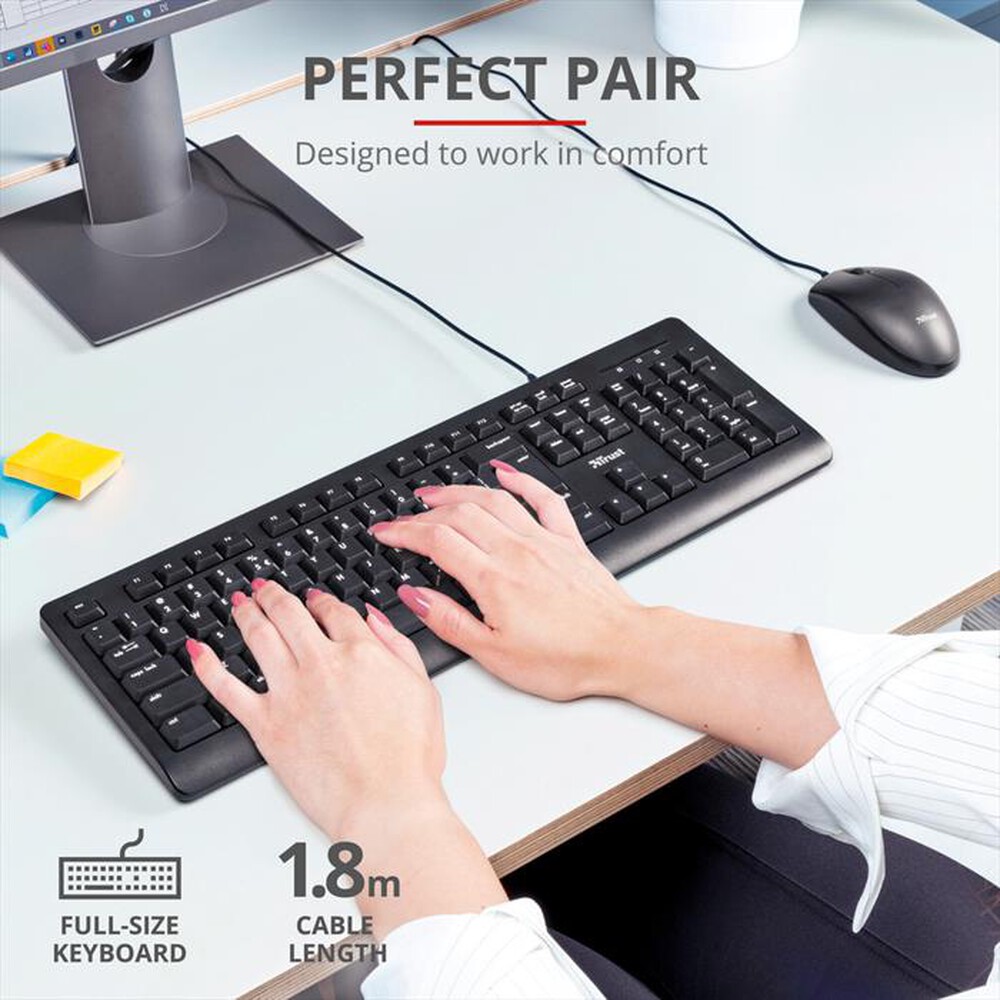 "TRUST - PRIMO KEYBOARD AND MOUSE SET IT-Black"