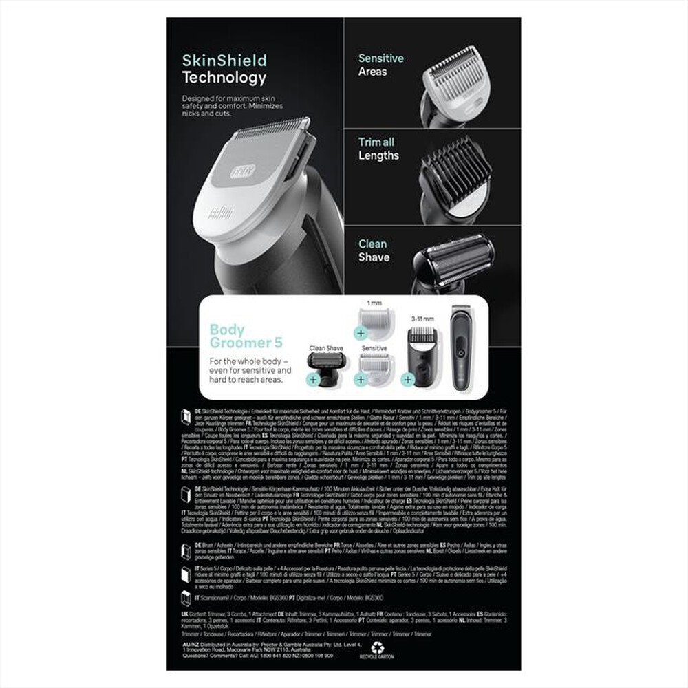 "BRAUN - Rasoio CORPOSERIES 5 5360-Nero"