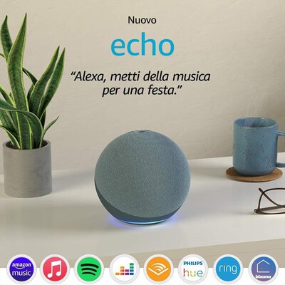 AMAZON - ECHO 4^ GENERAZIONE-Blu-grigio