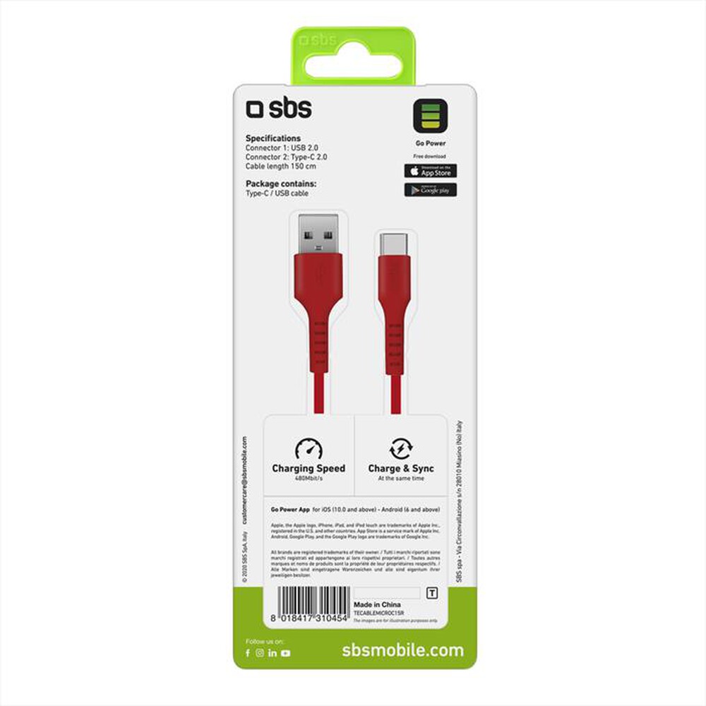 "SBS - TECABLEMICROC15R-ROSSO"