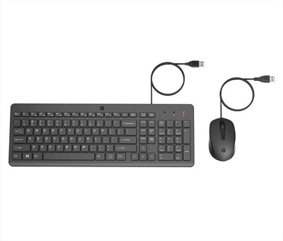 HP - 150 TASTIERA E MOUSE CON CAVO-Nera
