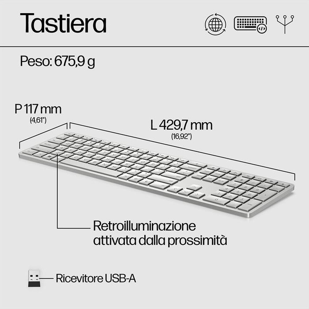 Immagine del prodotto HP - TASTIERA 970 PROGRAMMABILE WIRELESS-Silver