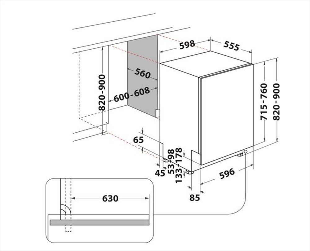 Immagine del prodotto WHIRLPOOL - Lavastoviglie MAXISPACE W7I HT58 T Classe B