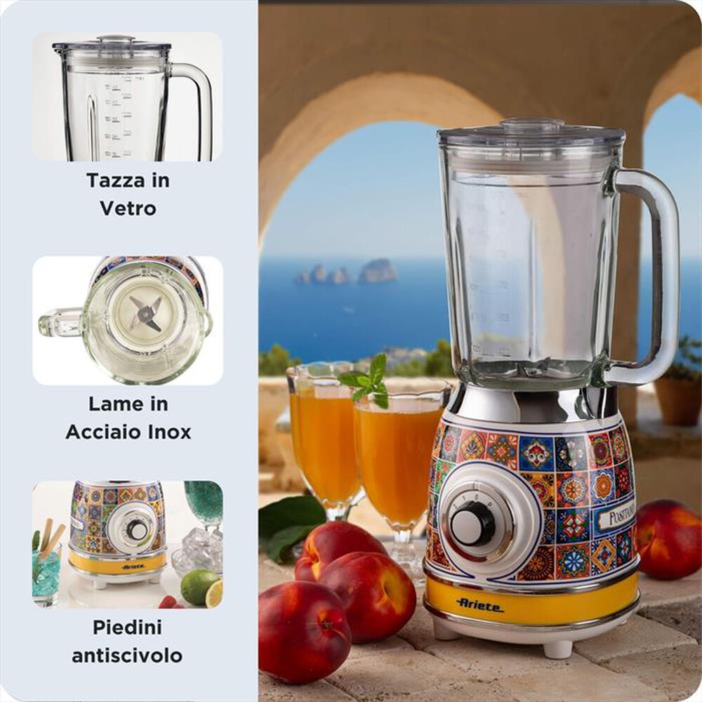 Immagine del prodotto ARIETE - 0583/0P FRULLATORE CON TAZZA IN VETRO POSITANO-Multicolore