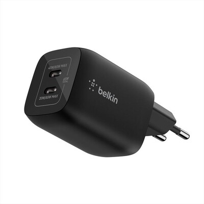 BELKIN - CARICABATTERIE DOPPIA PORTA USB-C 65W- SWITCH 2-Nero