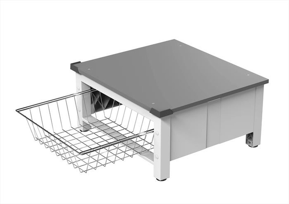 "MELICONI - BASE SPACE BASKET-Struttura bianca, ripiano grig"