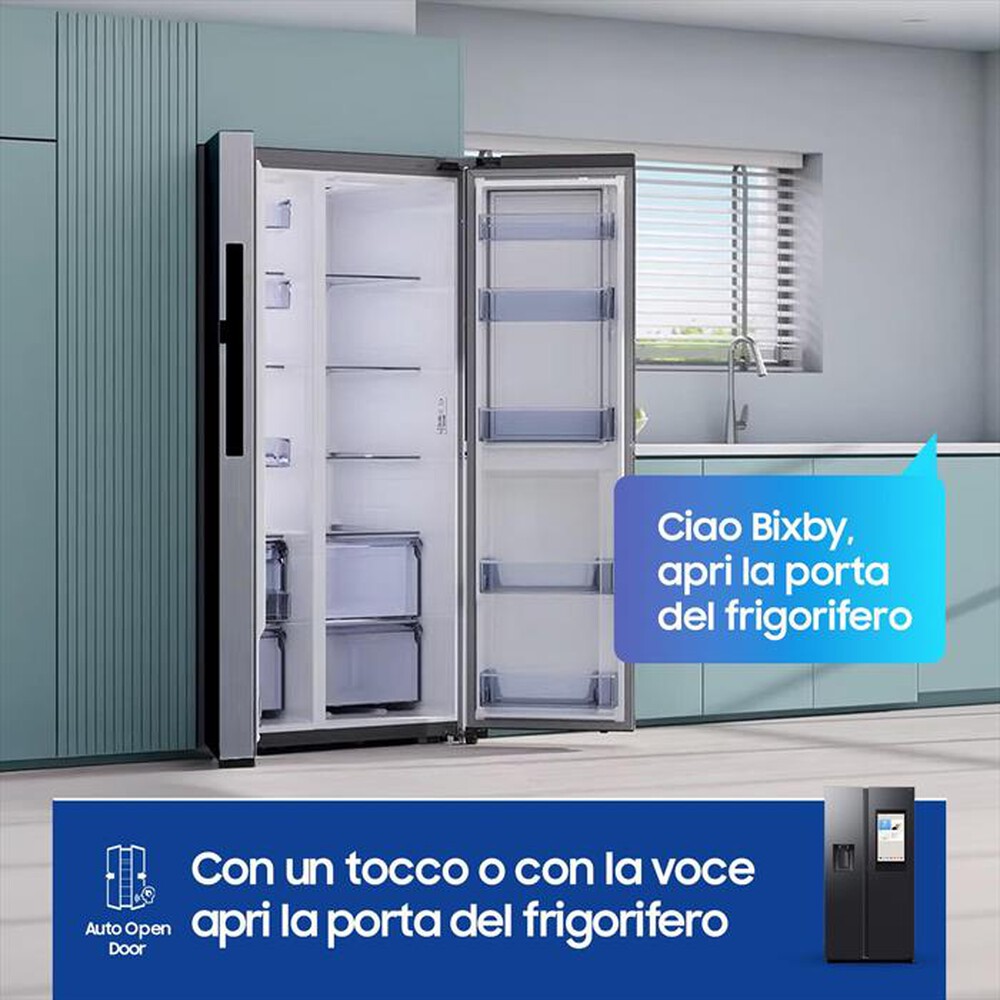 "SAMSUNG - Frigorifero side by side RS90F66BEFEF Classe E-Matte black"