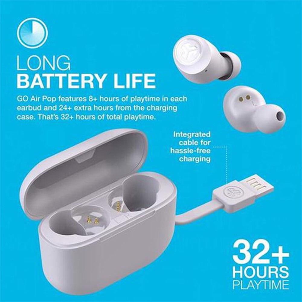 "JLAB - Auricolare bluetooth Go Air Pop-Bianco"
