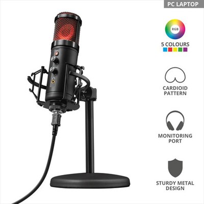 TRUST - GXT256 EXXO STREAMING MICROPHONE-Black RGB
