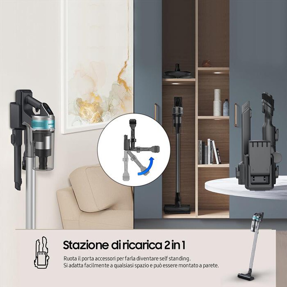 "SAMSUNG - Scopa elettrica JET 75E PET VS20B75AGR1-TEAL MINT"