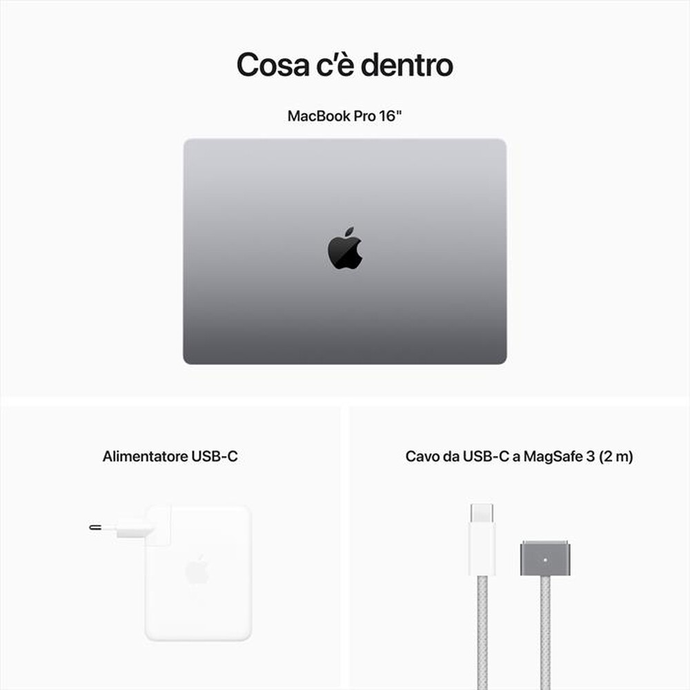 "APPLE - MacBook Pro 16\" M2 Pro core: 12 CPU 19 GPU 1TB-Grigio Siderale"