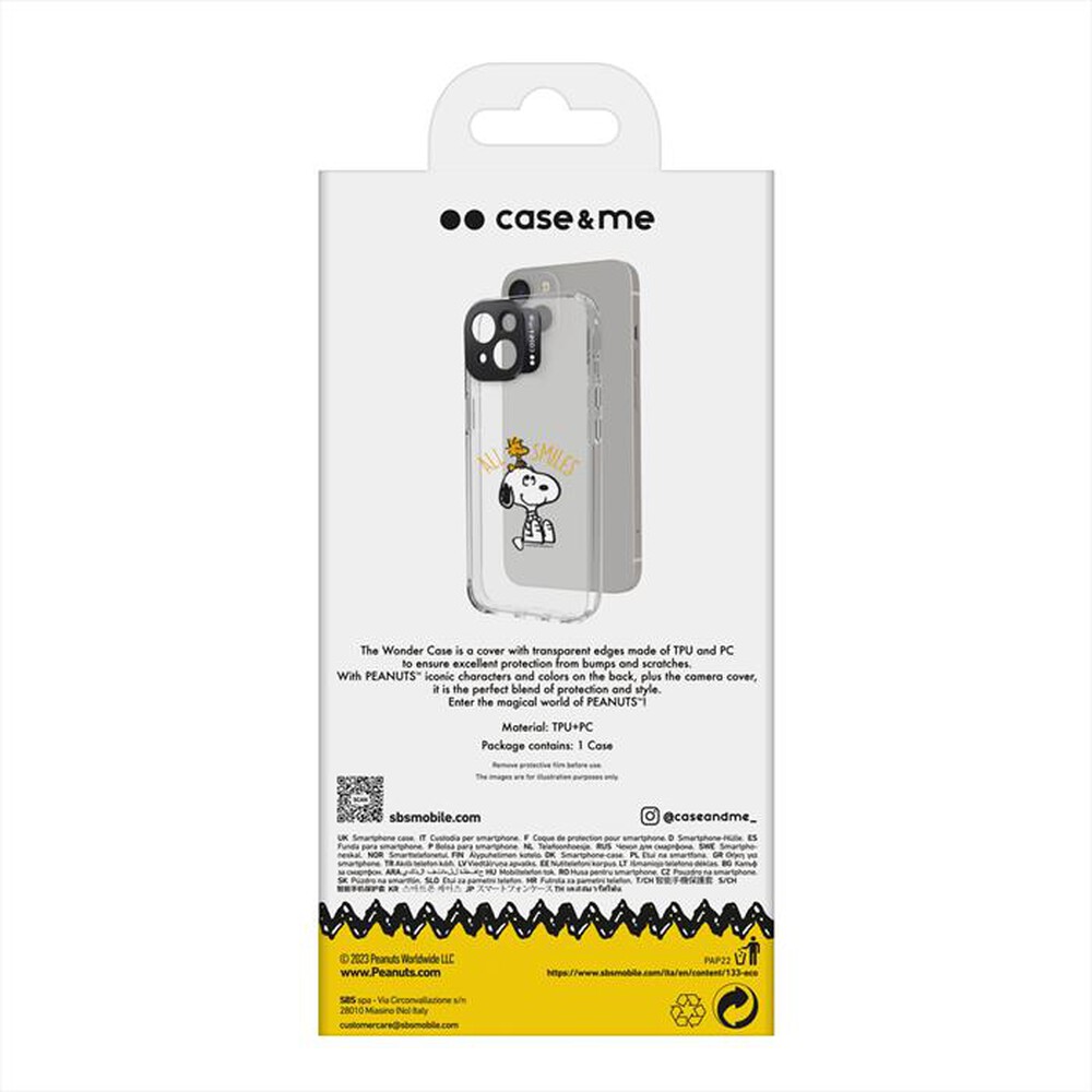 "CASEME - Cover CMPNUTSCOVCIP14614 per iPhone 14-Trasparente"