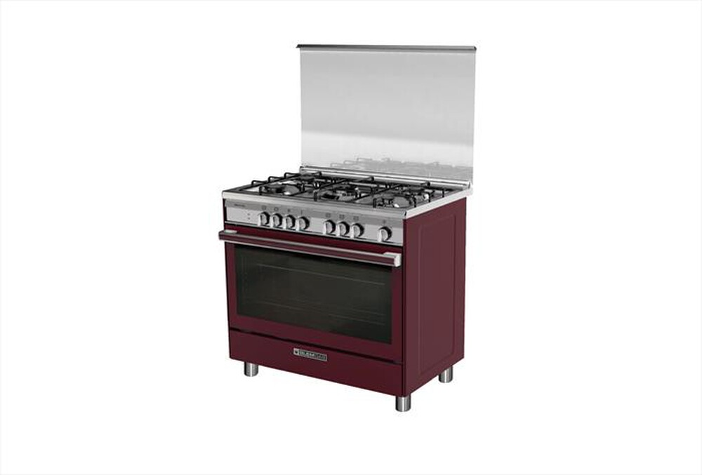 "GLEM GAS - Cucina a gas SB965MRV Classe A+-ROSSO LAMBRUSCO OPACO"