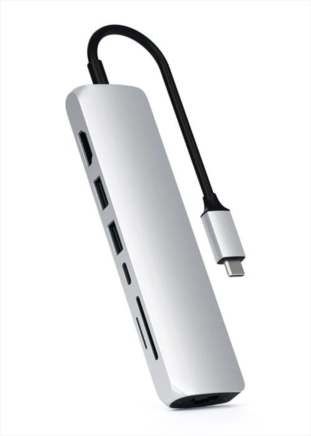 "SATECHI - HUB SLIM USB-C MULTIPORTA CON ADATTATORE ETHERNET-argento"