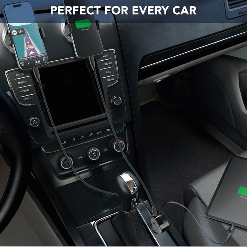 Immagine del prodotto CELLULARLINE - RETRACTABLE CAR CHARGER 65W-Nero