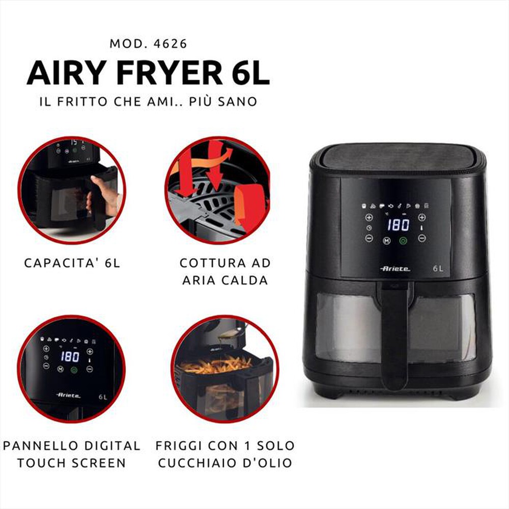 "ARIETE - Friggitrice ad aria 4626-Nero"