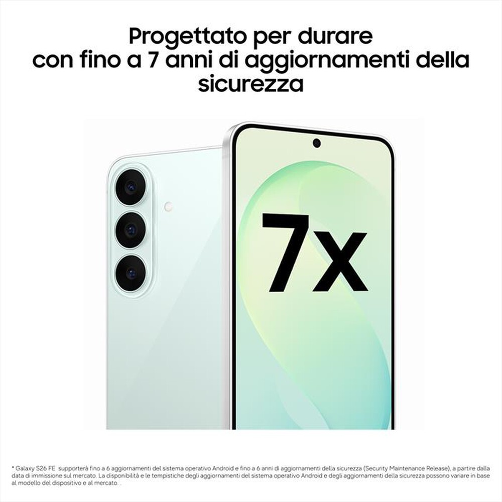 Immagine del prodotto SAMSUNG - Smartphone Galaxy S26 FE 8GB+256GB-Pistachio