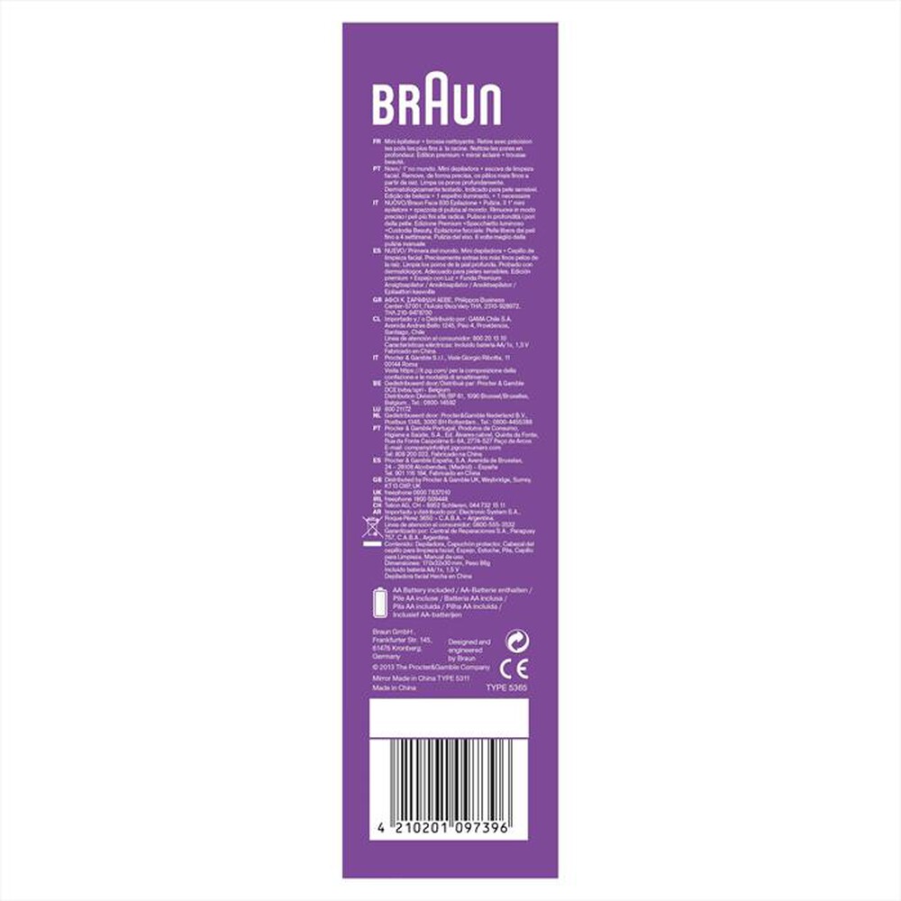 Immagine del prodotto BRAUN - Face 830  miniepilatore + spazzola viso-Bianco