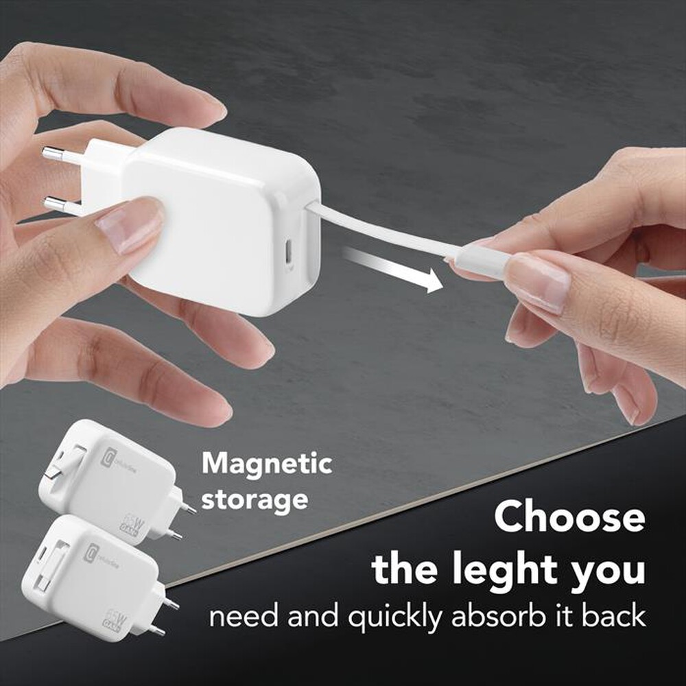 Immagine del prodotto CELLULARLINE - RETRACTABLE POWER 65W-Bianco
