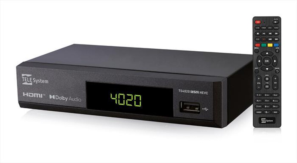 "TELESYSTEM - Ricevitore TS4020 COMBO SAT/DTT T2/S2-Black"