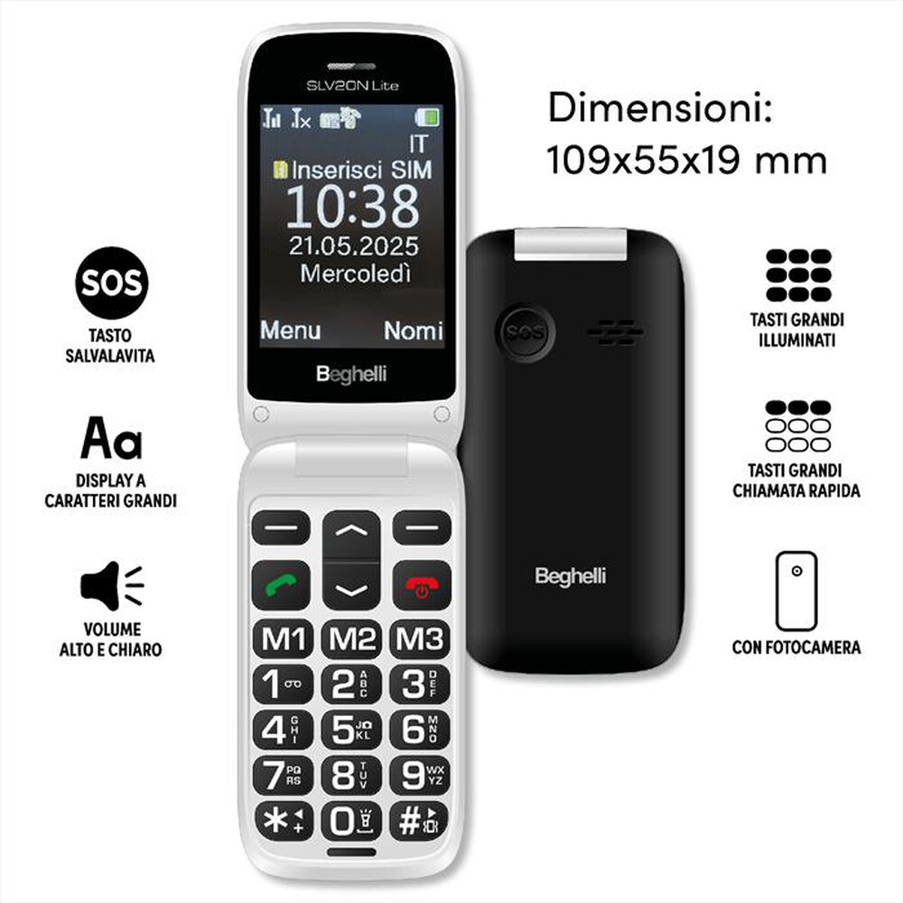 Immagine del prodotto BEGHELLI - Salvalavita Phone SLV20 Lite ECODESIGN 9210N-grigio