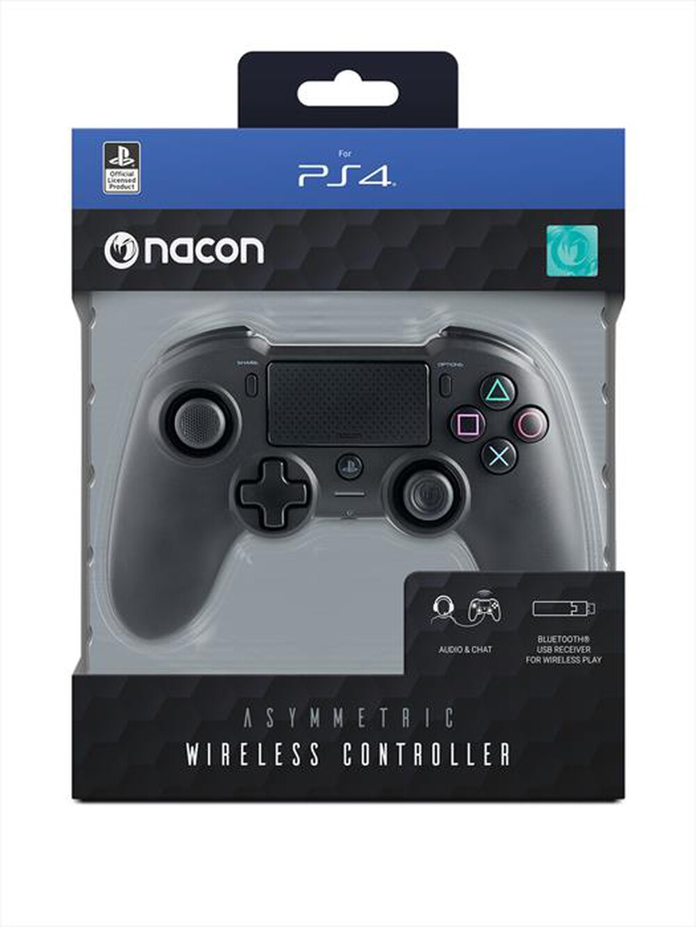 "NACON - CONTROLLER WIRELESS ASIMMETRICO-NERO"