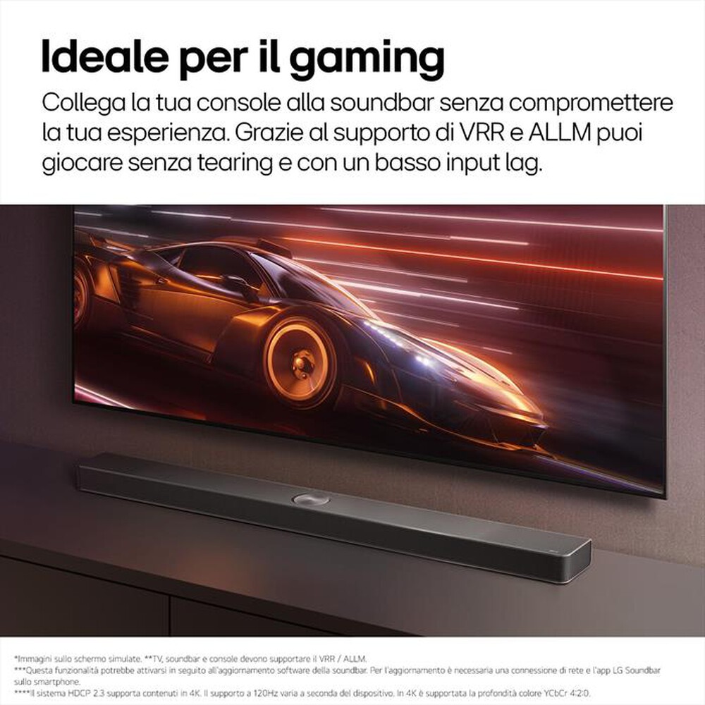 Immagine del prodotto LG - Soundbar + subwoofer S70TY-Nero