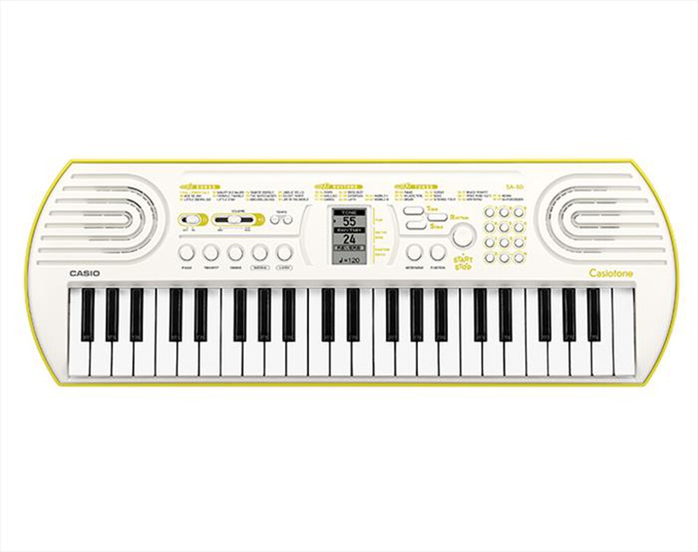"CASIO - Tastiera musicale per bambini SA - 80H7-BIANCO/GIALLO LIMONE"