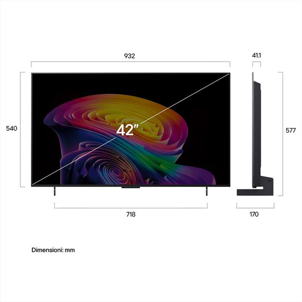 Immagine del prodotto LG - Smart TV OLED Evo AI 4K 42" C6 PRO OLED42C66LB-Charcoal Black