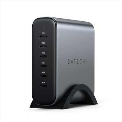 SATECHI - ALIMENTATORE 200W USB-C 6-PORT PD GAN-grigio