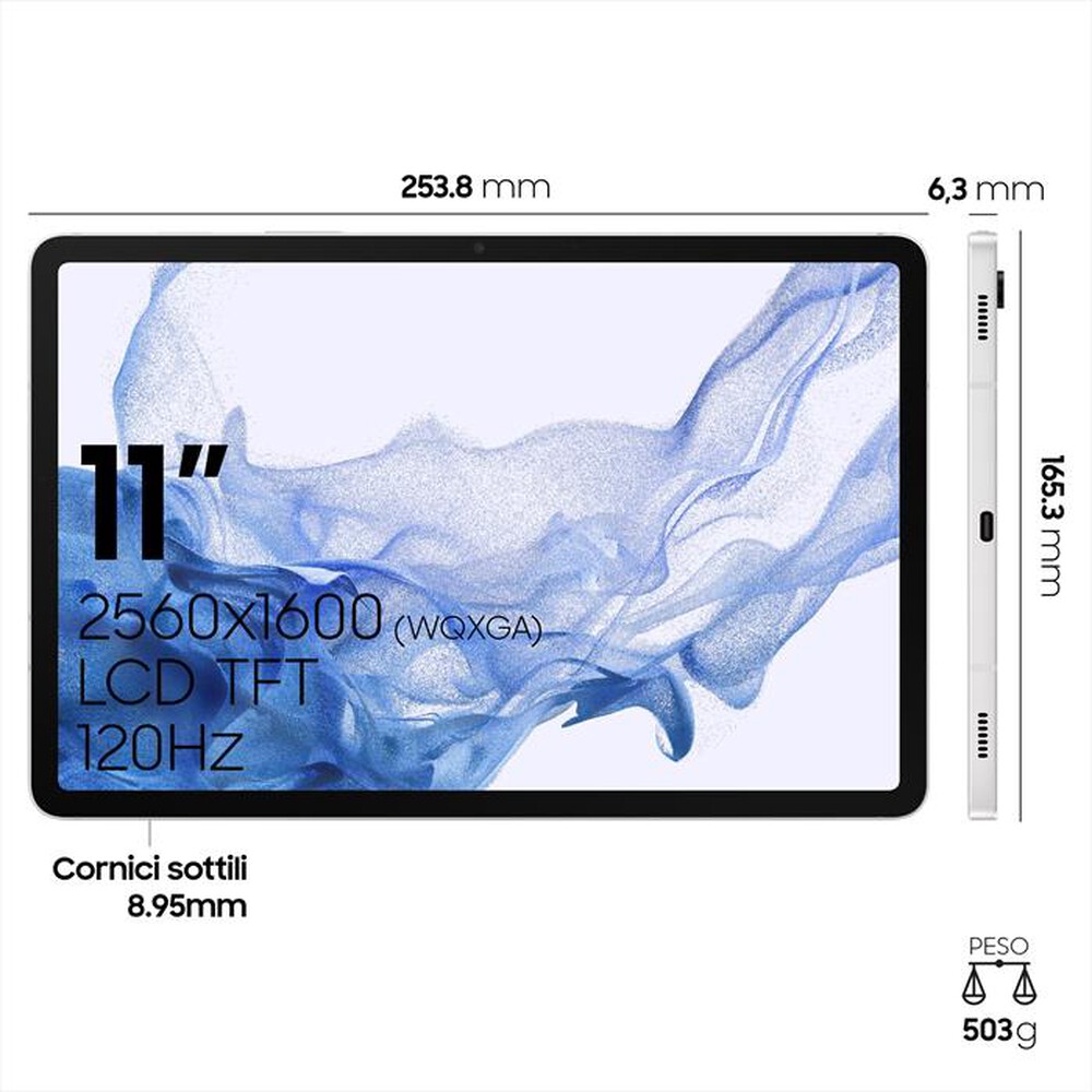 "SAMSUNG - Galaxy Tab S8 WiFi (8GB/128GB)-Silver"