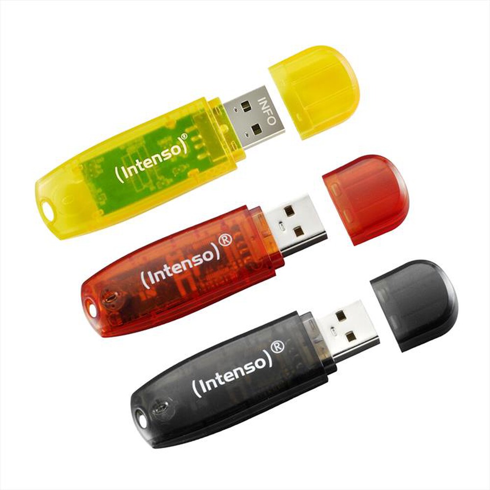 "INTENSO - USB DRIVE 2.0 RAINBOW 3X32 GB-GIALLO/NERO/ROSSO"