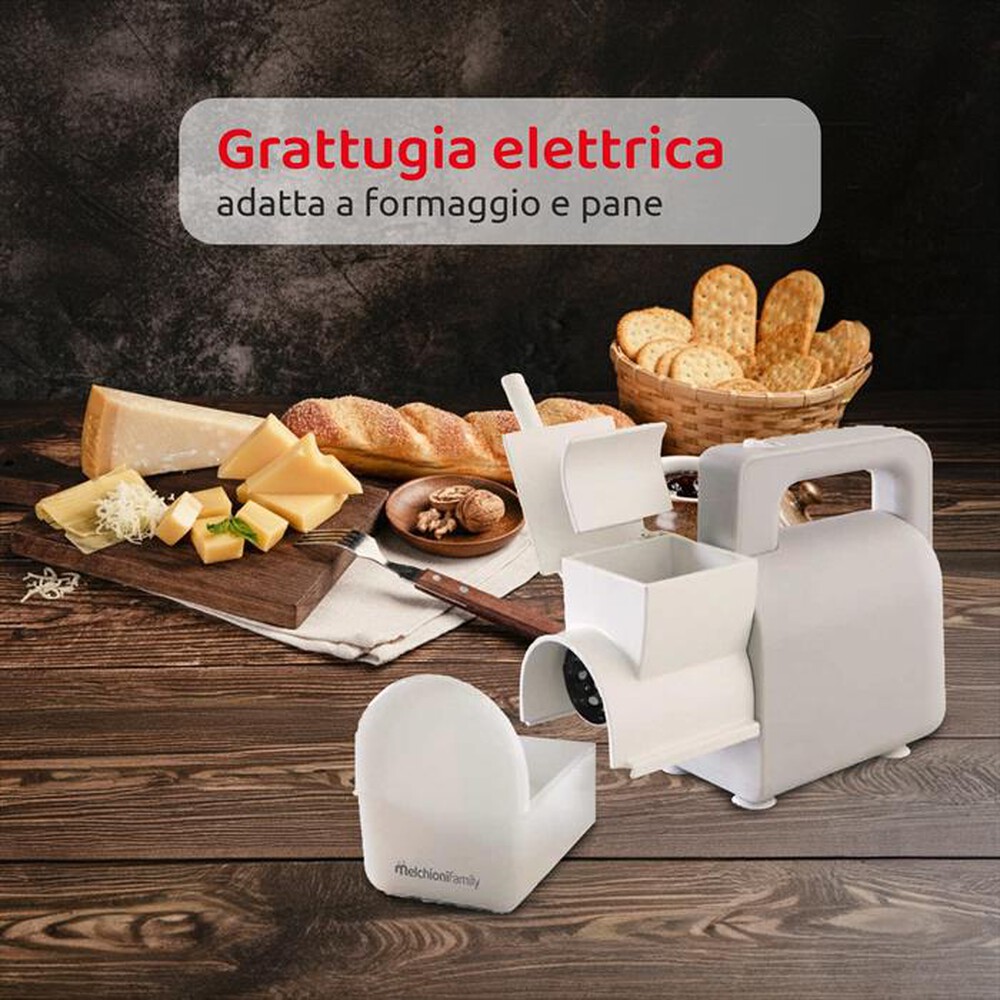 Immagine del prodotto MELCHIONI FAMILY - Grattugia elettrica 300W REGGIANA-Bianco / Acciaio