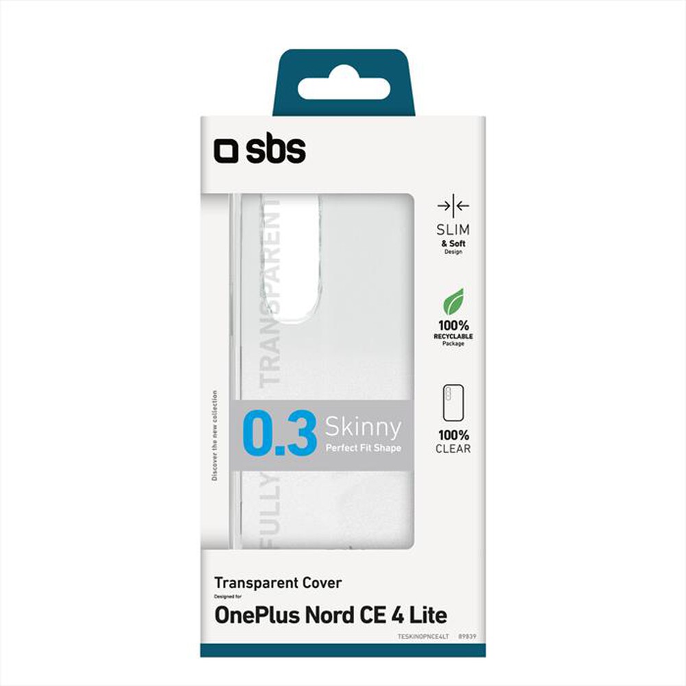 Immagine del prodotto SBS - Cover Skinny per One Plus Nord CE 4 Lite-Trasparente
